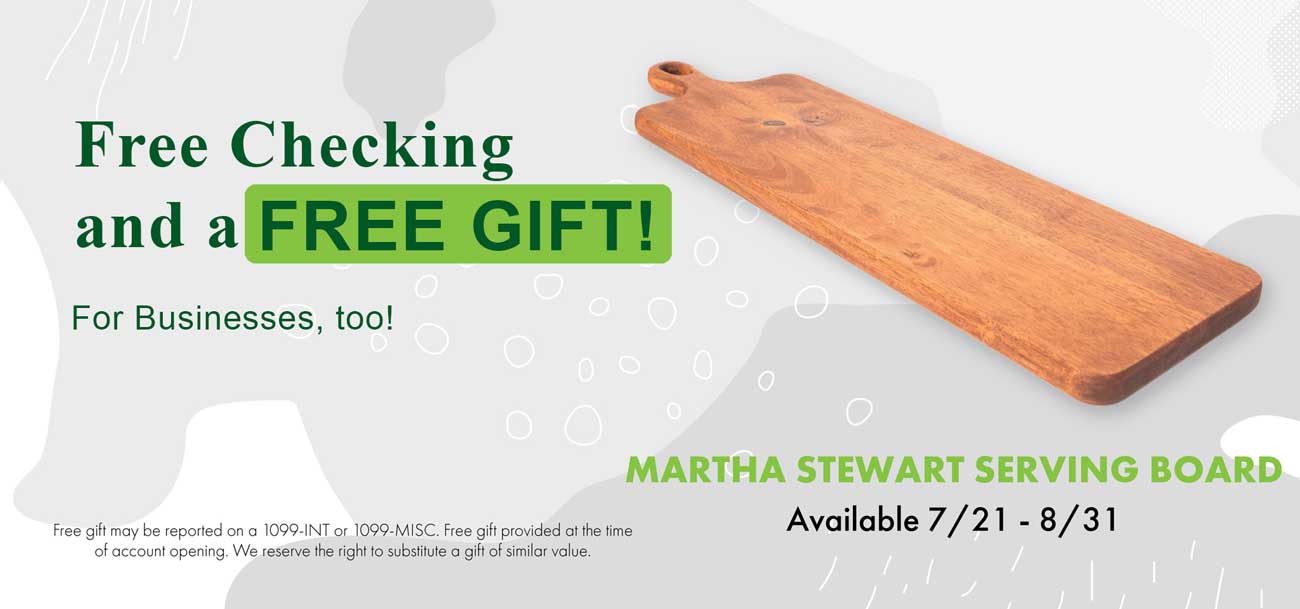 Free Checking and a Free Backyard Garden Tool Set gift