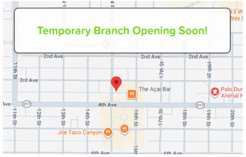 Temporary Branch opening soon in Canyon, TX